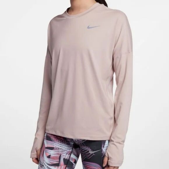 Nike Pink Relaxed Long Sleeve Tee dri-fit size small EUC - Picture 1 of 4